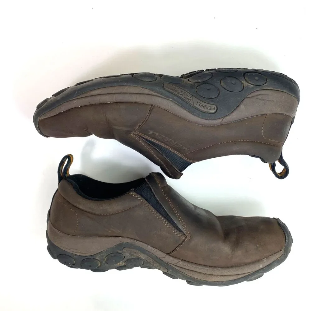 Merrell Jungle Brown Moc NuBuck Leather Slip-On Clog Shoes Size 9 Duel Density